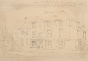 O Old Pied Bull Inn, Islington (tinta no papel) de Thomas Hosmer Shepherd