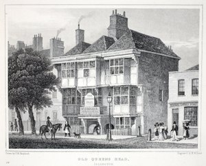 O Old Queen&39;s Head, em Islington, do pub "London and its Environs in the 19th Century". Jones und Co., 1827-1829 de Thomas Hosmer Shepherd