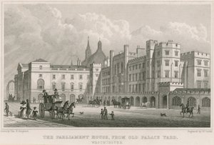 O Parlamento abriga do Old Palace Yard, Westminster, Londres de Thomas Hosmer Shepherd