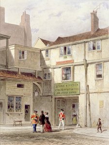 A célebre cantina da Torre - chamada The Stone Kitchen - demolida em 1827 (aquarela) de Thomas Hosmer Shepherd