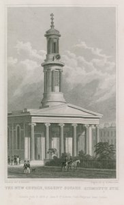 A nova igreja, Regent Square, Sidmouth Street de Thomas Hosmer Shepherd