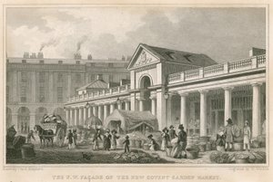 A fachada noroeste do novo Covent Garden Market, em Londres de Thomas Hosmer Shepherd