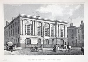 Trinity House, Tower Hill, do pub "London and its Environs in the 19th Century". Jones und Co., 1827-1829 de Thomas Hosmer Shepherd