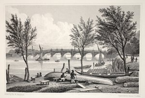 Vauxhall Bridge do Millbank, do pub "London and its Environs in the 19th Century". Jones und Co., 1827-1829 de Thomas Hosmer Shepherd
