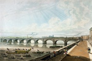 Vista da ponte de Waterloo do East End de Somerset House Terrace de Thomas Hosmer Shepherd
