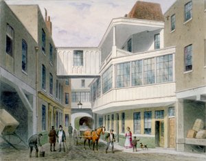 Vista da Cross Keys Tavern, Wood Street, City of London, c1850. de Thomas Hosmer Shepherd