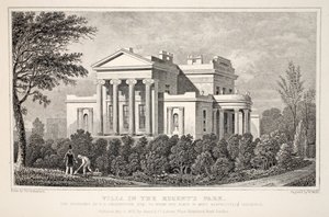 Villa no Regent&39;s Park, do pub "London and its Environs in the 19th Century". Jones und Co., 1827-1829 de Thomas Hosmer Shepherd