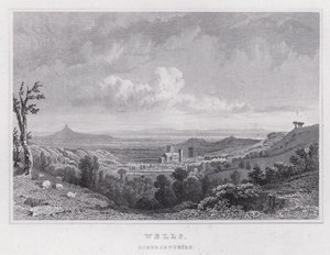 Wells, Somersetshire (gravura) de Thomas Hosmer Shepherd