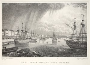 West India Docks, Isle of Dogs, de Londres e arredores do pub do século XIX. Jones und Co., 1827-1829 de Thomas Hosmer Shepherd