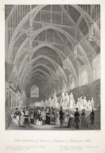 Westminster Hall, do pub "London Interiors with Costumes and Ceremonies". Joseph Mead, Londres, c.1843 (gravura em aço) de Thomas Hosmer Shepherd