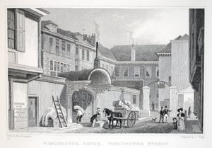 Winchester House, Winchester Street, do pub "London and its Environs in the 19th Century". Jones und Co., 1827-1829 de Thomas Hosmer Shepherd