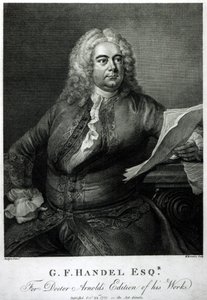 George Frederick Handel (1685-1759), gravado por William Bromley (1769-1842), para a edição do Dr. Arnold de suas obras (de Handel), pub. 1789 de Thomas Hudson