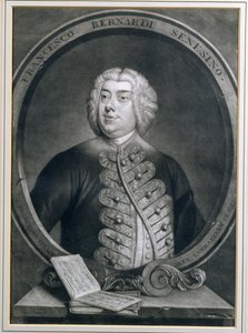 Retrato de Francesco Bernardi Senesino, um Siennese castrado, gravado por Alexander van Haecken (1701-1758), 1735 de Thomas Hudson