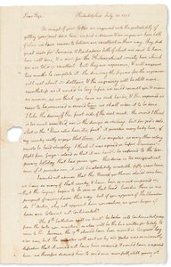 Carta de autógrafos para John Page, Filadélfia, 30 de julho de 1776