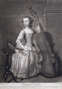 Retrato de Benjamin Hallet tocando violino, gravado por James McArdell (c.1729-65), c.1749 de Thomas Jenkins