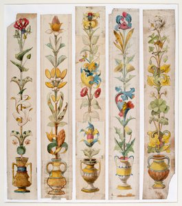 "Five designs for an inlay, Cardiff castle", 1884 de Thomas John