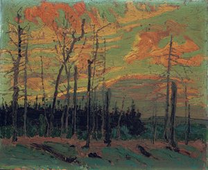 Terra queimada ao pôr do sol, 1915 de Tom Thomson