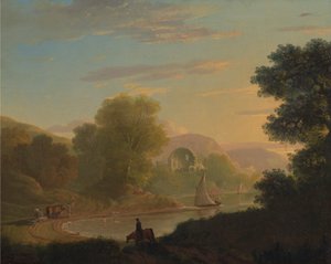 Uma Cena Imaginária da Costa, com o Templo de Vénus em Baiae de Thomas Jones