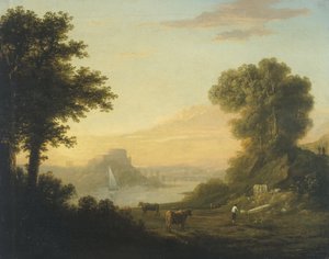 Paisagem clássica com um rio de Thomas Jones
