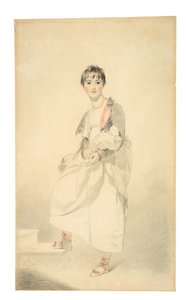 Retrato de Lady Frances Hamilton (1795-1860) (giz preto e vermelho) de Thomas Lawrence