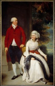 Retrato do banqueiro Julius Angerstein (1735-1823) e de sua segunda esposa Eliza Payne (1748-1800) Pintura de Sir Thomas Lawrence (1769-1830) Sol do século XVIII. 2,52 X 1,60 m de Thomas Lawrence