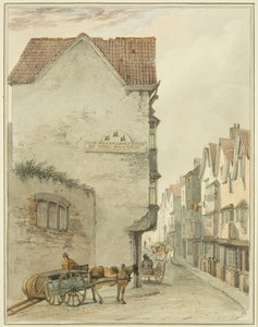 Back Street, olhando para Sul (aquarela sobre papel) de Thomas Leeson the Elder Rowbotham