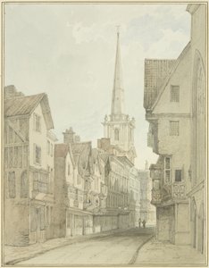 Broad Street (aquarela sobre papel) de Thomas Leeson the Elder Rowbotham
