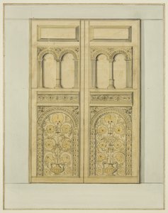 Entrada da Torre da Porta Interior Esculpida, Igreja de São João (aguarela sobre papel) de Thomas Leeson the Elder Rowbotham