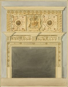 Chaminé na Casa de Robert Adams (aguarela sobre papel) de Thomas Leeson the Elder Rowbotham