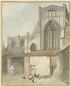 Fim do Transept Norte de St Mary Redcliffe (aguarela sobre papel) de Thomas Leeson the Elder Rowbotham