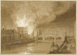 Incêndio na Old Sugar House, Tucker Street de Thomas Leeson the Elder Rowbotham