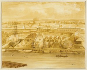 Novo cais de Hilhouse visto de Mardyke de Thomas Leeson the Elder Rowbotham