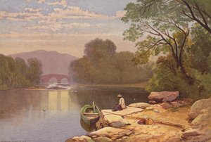 Killarney Lakes, Old Weir Bridge (lito colorido) de Thomas Leeson the Elder Rowbotham