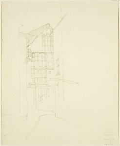 Olhando para o Pithay da Rua do Vinho (lápis no papel) de Thomas Leeson the Elder Rowbotham