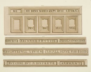 Painéis e inscrições do 46 Baldwin Street (aquarela sobre papel) de Thomas Leeson the Elder Rowbotham