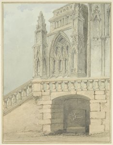 Redcliffe Conduit e parte da North Porch (aquarela sobre papel) de Thomas Leeson the Elder Rowbotham
