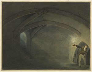 A suposta "Cripta da Igreja de São Leonardo" (aguarela no papel) de Thomas Leeson the Elder Rowbotham
