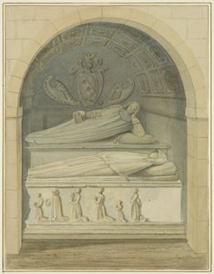 Túmulo de Hugh Brown no adro da Igreja de São João (aguarela no papel) de Thomas Leeson the Elder Rowbotham