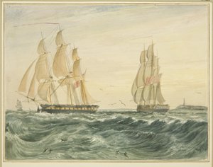 Ann da Índia Ocidental ao largo de Flat Holm de Thomas Leeson the Elder Rowbotham