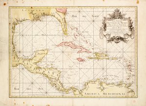 Carta do Golfo do México por de la Cruz de Thomas Lopez