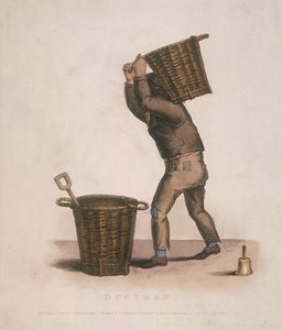 Dustman carregando uma cesta de lixo nas costas, 1820