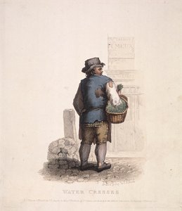 Vendedor de agriões com um cesto no braço, 1820