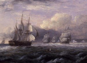 Correndo Diante de uma Brisa Rígida - North Foreland, Costa de Kent de Thomas Luny