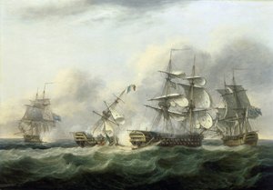 A captura do navio francês "Guillaume Tell", em 31 de março de Thomas Luny