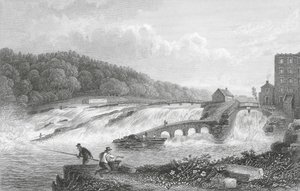 O Salto do Salmão de Coleraine, Co Londonderry (gravura)