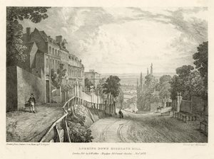 Olhando para baixo Highgate Hill, em Londres de Thomas Mann Baynes