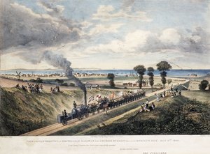 Vista da Ferrovia Canterbury e Whitstable da Church Street, tirada no dia da abertura, 3 de maio de 1830, c. 1830