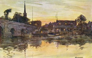 Rio Tamisa: Wallingford (litografia a cores) de Thomas Maybank