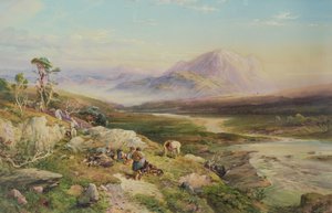 Fim do tiro, Loch Maree (aquarela sobre papel)
