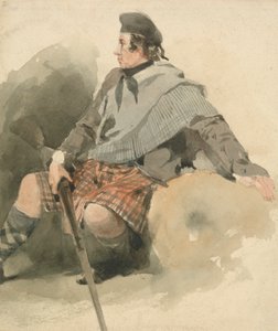 Um Highlander sentado de Thomas Miles Richardson Sr.